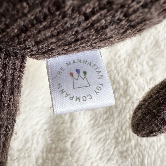 Manhattan Toy Co Brown Knit Bear 12” Plush Baby Lovey Stuffed Toy Teddy - Picture 3 of 5